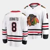 ryan donato blackhawks white away breakaway player jersey