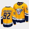 ryan johansen predators yellow 2022special edition 2.0 breakaway jersey