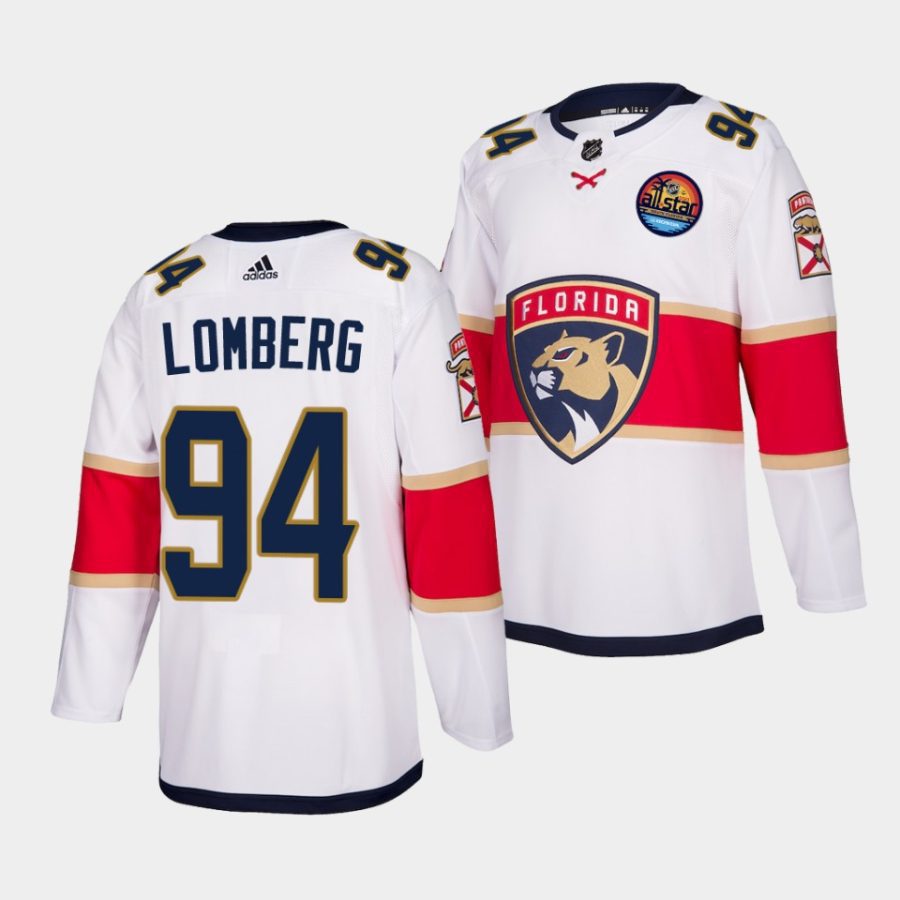 ryan lomberg panthers white 2023 all star patch away authentic jersey