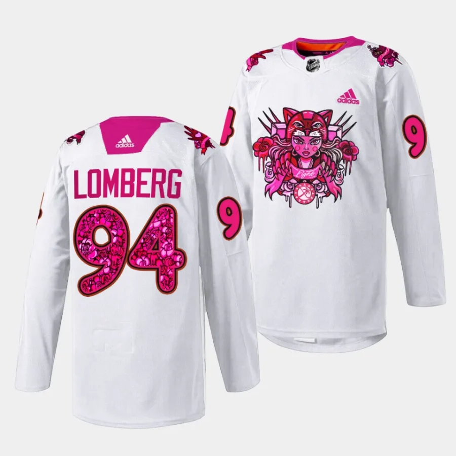 ryan lomberg panthers white 2023pink in the rink limited jersey