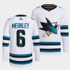 ryan merkley sharks white 2022 23away primegreen authentic jersey