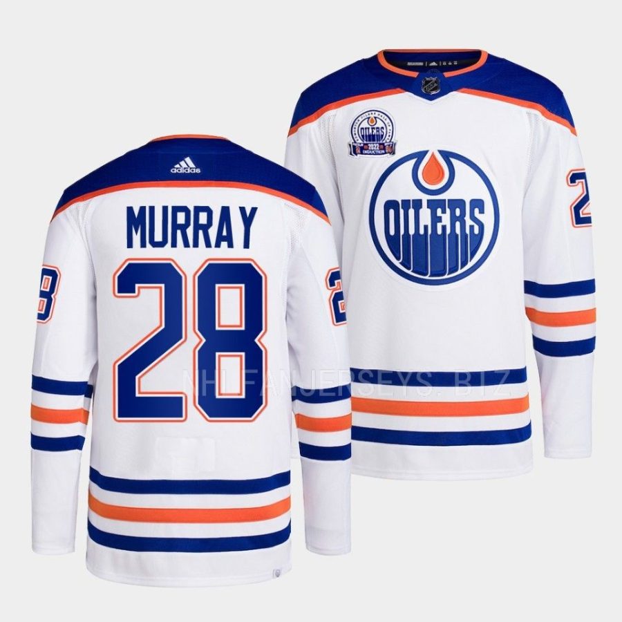 ryan murray oilers white 2022lee ryan hall of fame patch away jersey