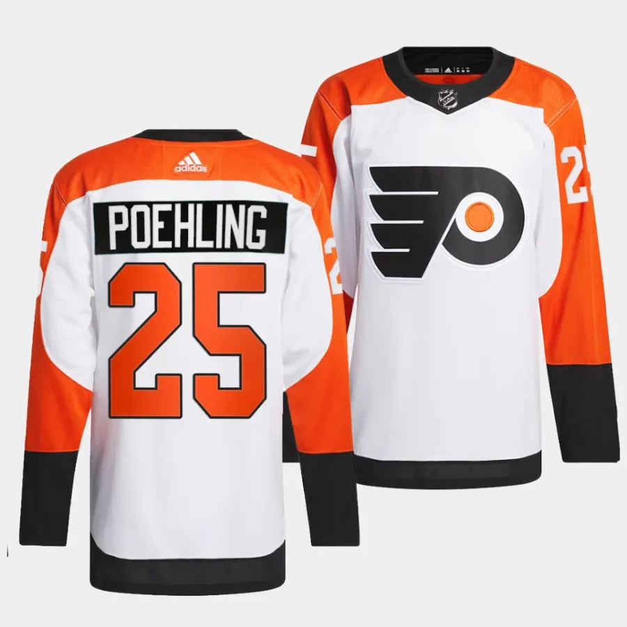 ryan poehling flyers white 2023 24authentic away jersey