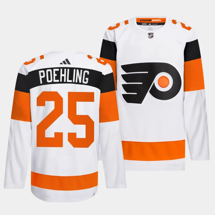 ryan poehling flyers white 2024 nhl stadium series authentic pro jersey