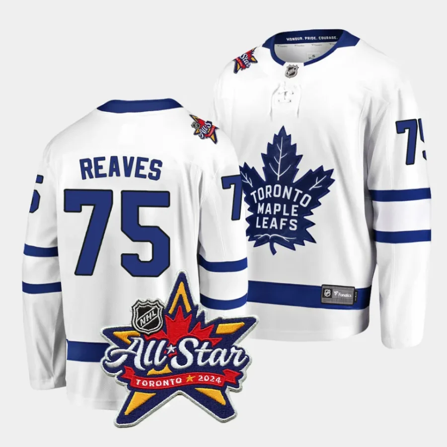 ryan reaves maple leafs white 2024 nhl all star patch away jersey