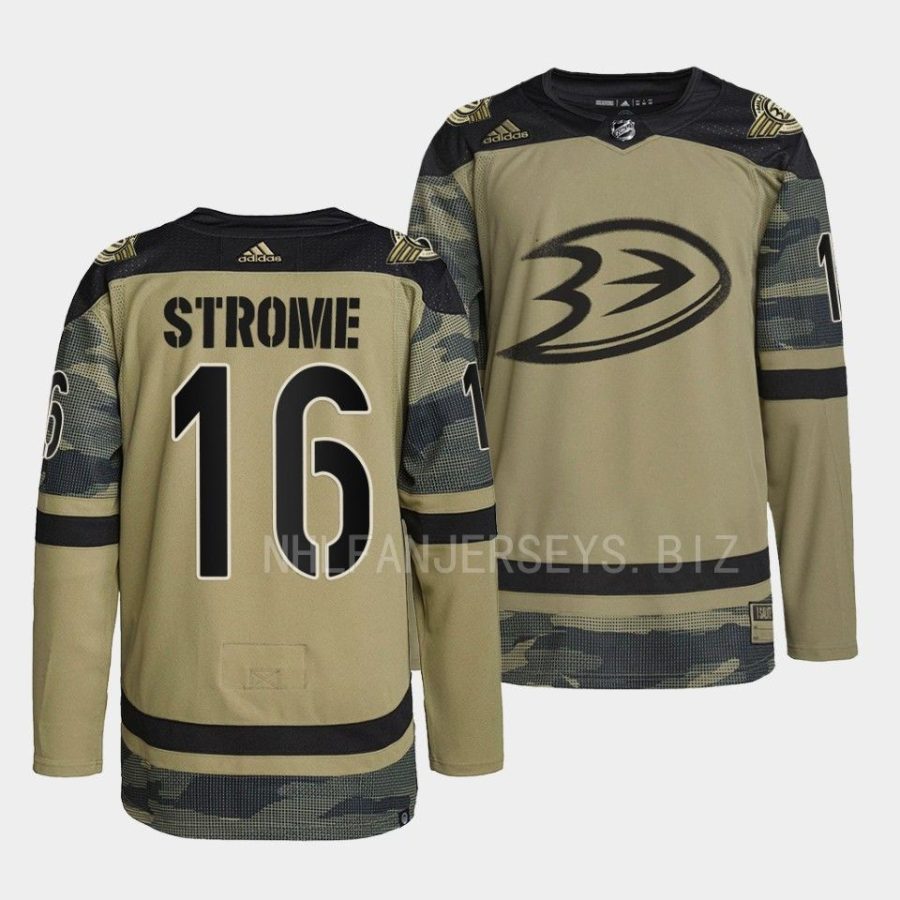 ryan strome ducks camo 2022military appreciation night warmup jersey