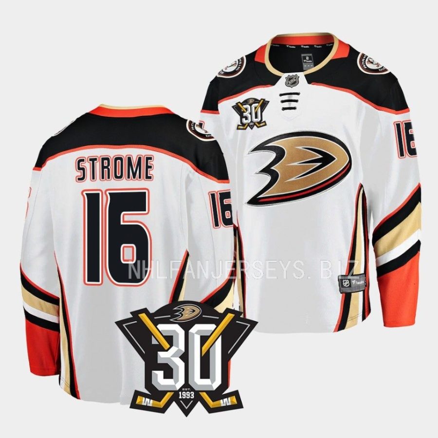 ryan strome ducks white 2023 2430th anniversary away jersey