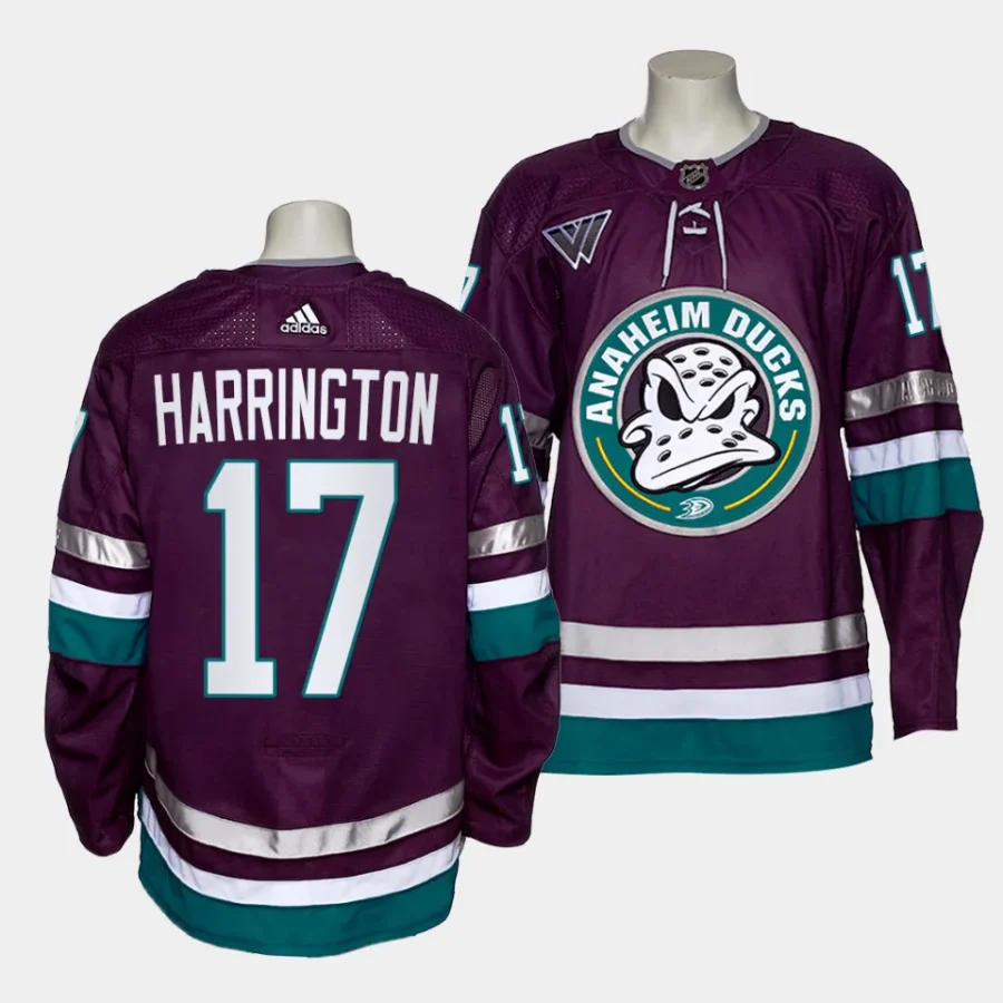 scott harrington mighty ducks purple 2023 2430th anniversary alternate authentic jersey