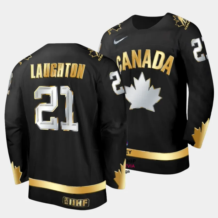 scott laughton canada 2023 champions du monde gold trophy black jersey