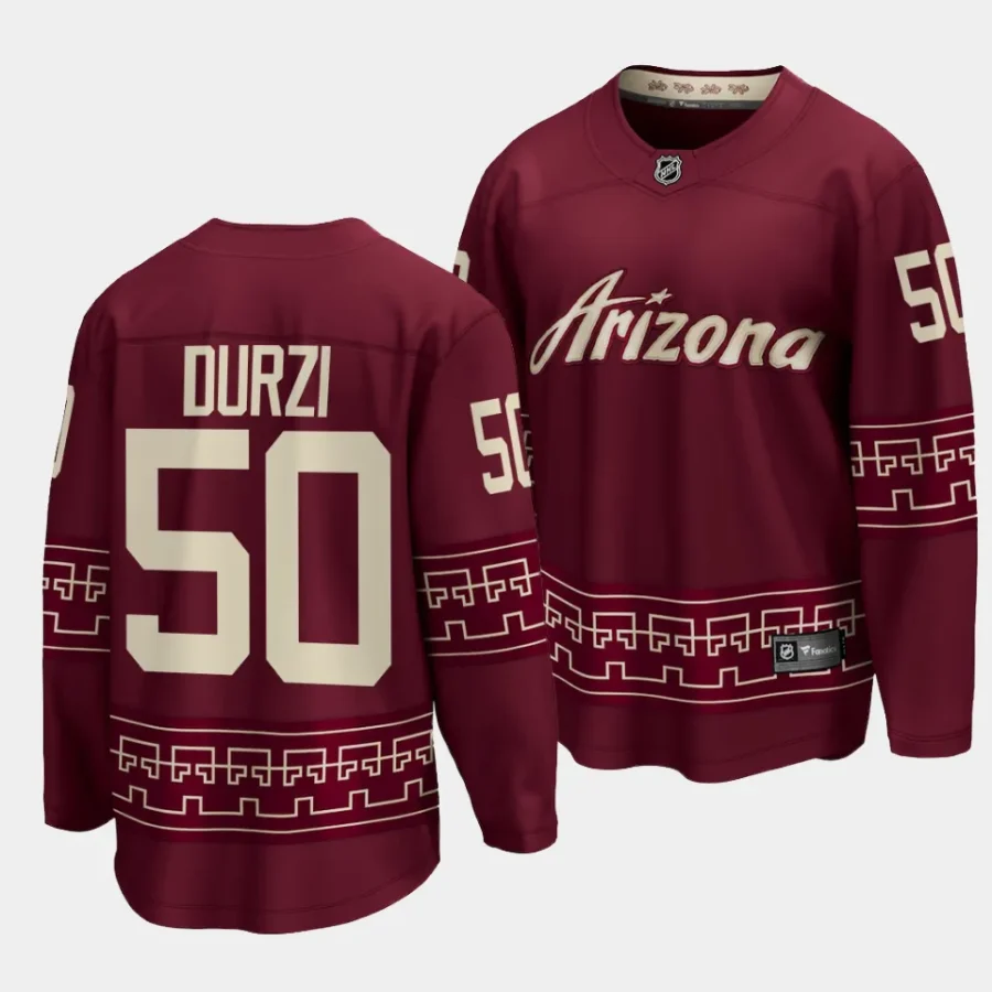 sean durzi coyotes red 2022 23alternate breakaway player jersey