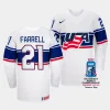 sean farrell usa 2023 iihf world championship home white jersey