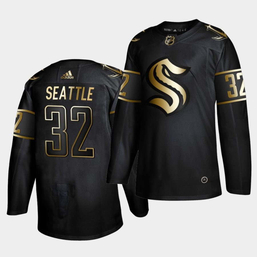 seattle kraken 32nd club golden edition black limited jersey