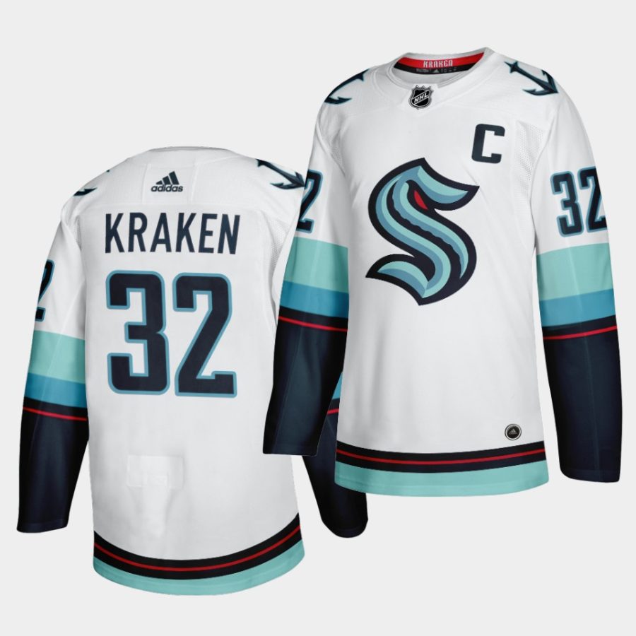 seattle kraken primary logo white authentic jersey