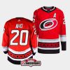 sebastian aho hurricanes red 2022 23alternate 25th anniversary jersey