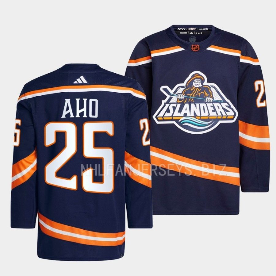 sebastian aho islanders navy 2022reverse retro 2.0 primegreen authentic jersey