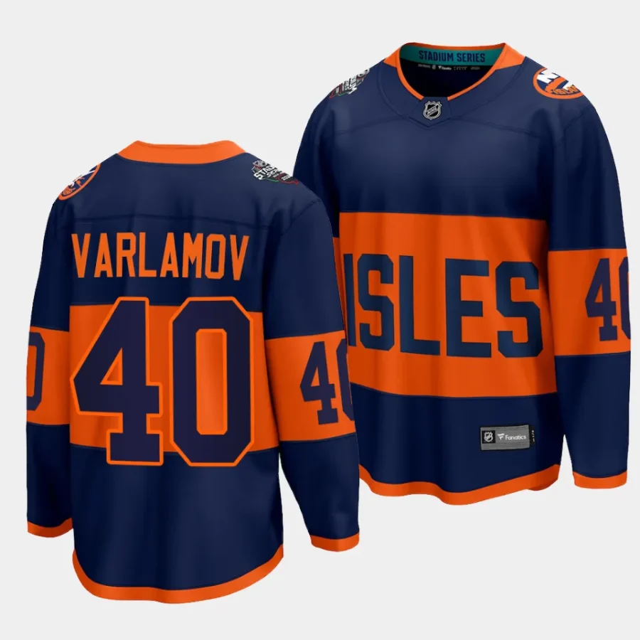 semyon varlamov islanders navy 2024 nhl stadium series breakaway player jersey