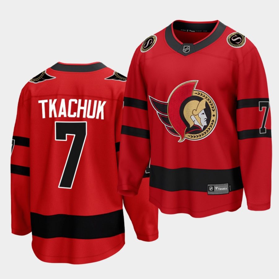 senators brady tkachuk red 2021 reverse retro men jersey