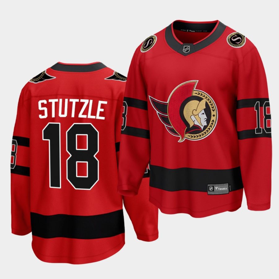 senators tim stutzle red 2021 reverse retro men jersey