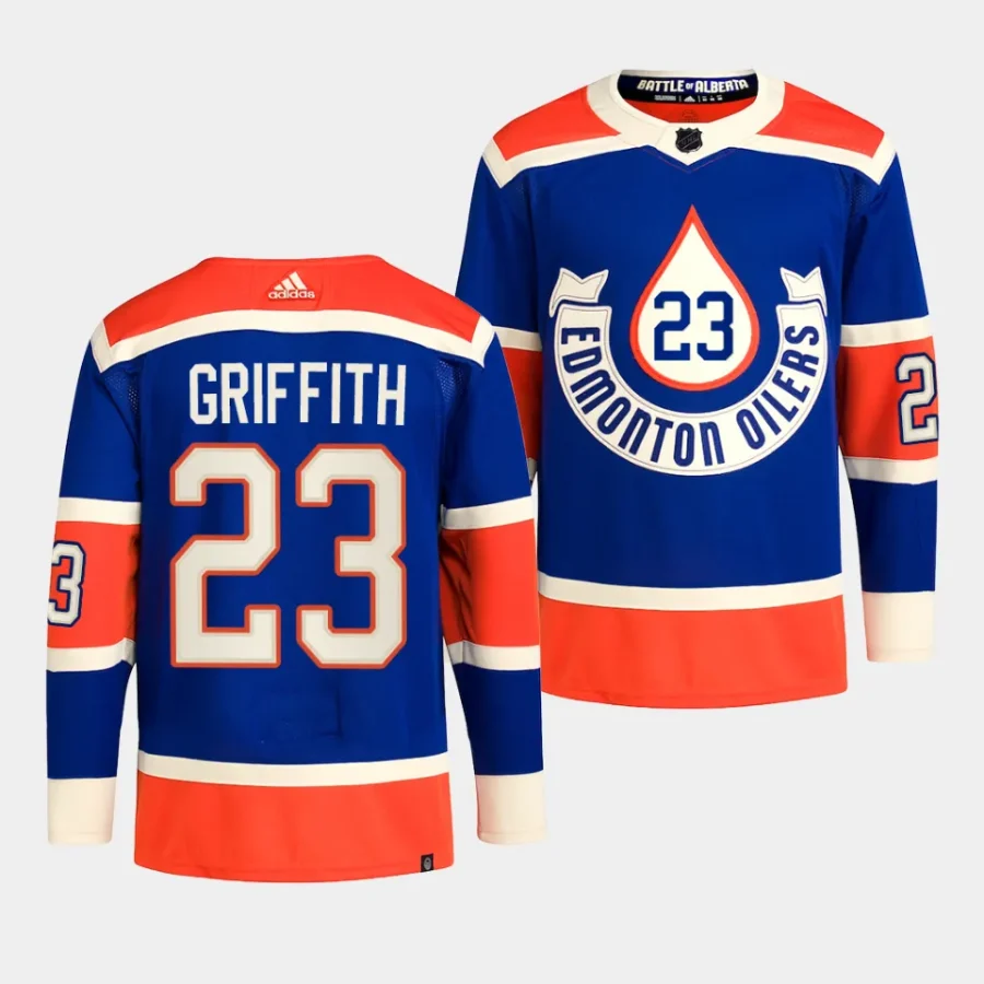 seth griffith oilers royal 2023 nhl heritage classic primegreen authentic playerjersey