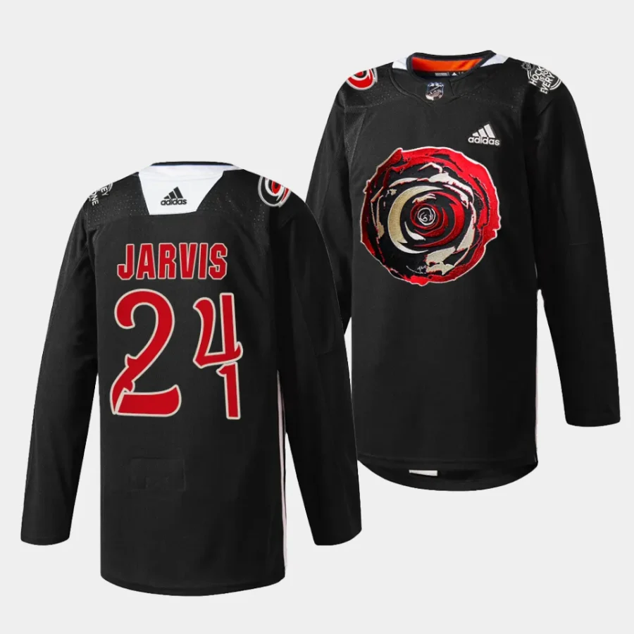 seth jarvis hurricanes limited edition 2024 black excellence black jersey