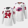 seth jarvis hurricanes white 2023 kids day warmup jersey