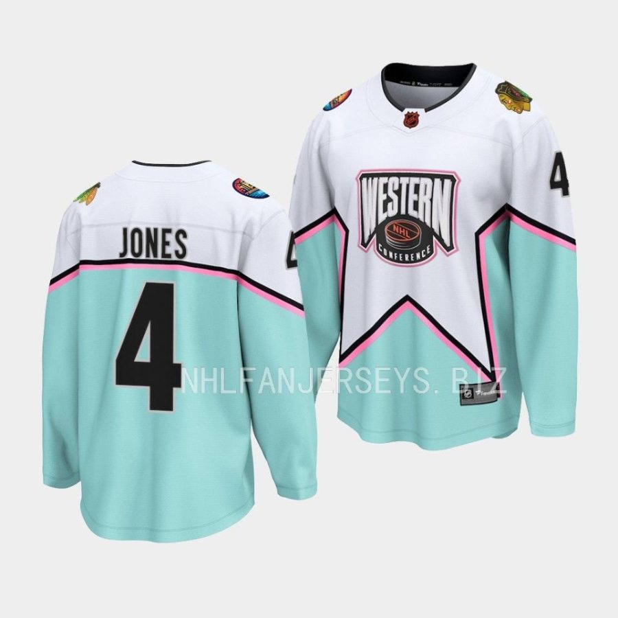 seth jones blackhawks white 2023 nhl all star western conference jersey