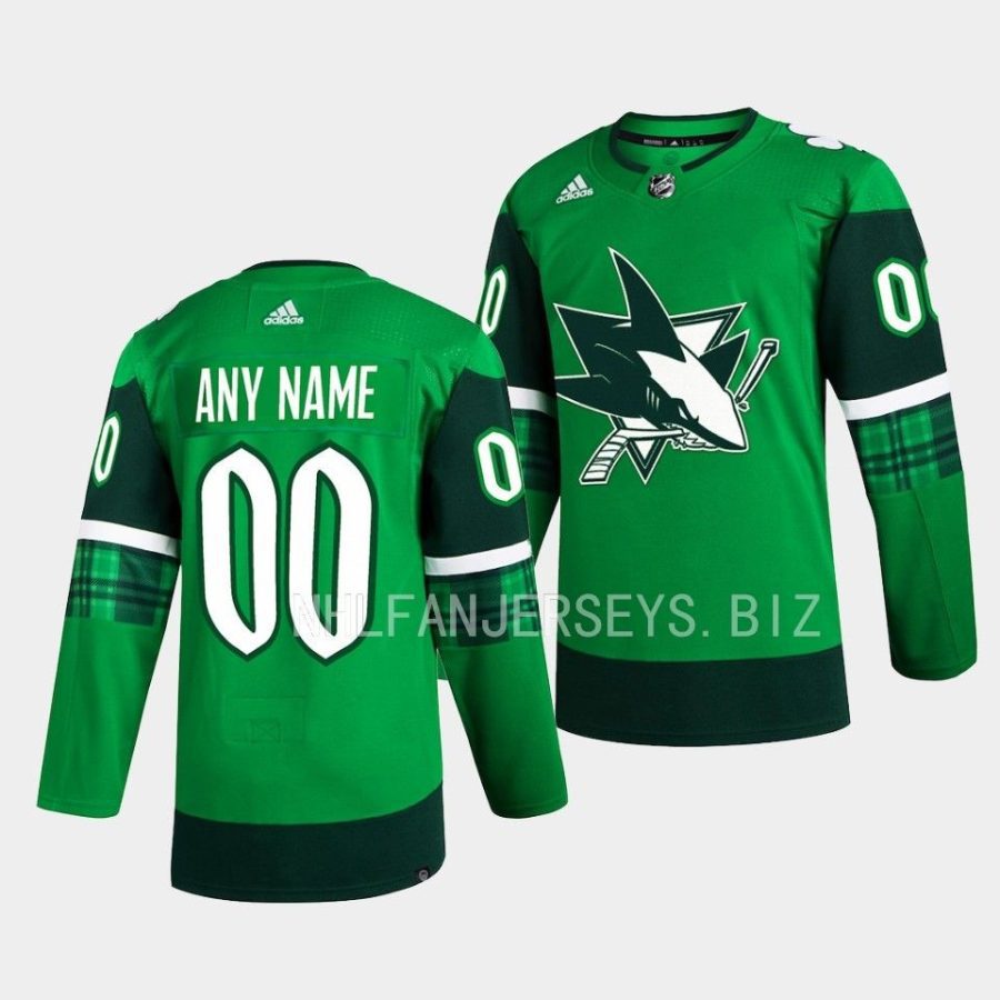 sharks custom primegreen authentic green 2023 st. patricks day jersey