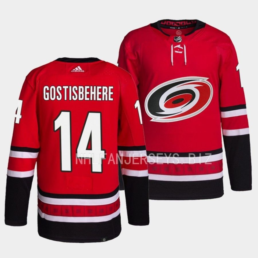 shayne gostisbehere hurricanes red 2022 23authentic primegreen home jersey