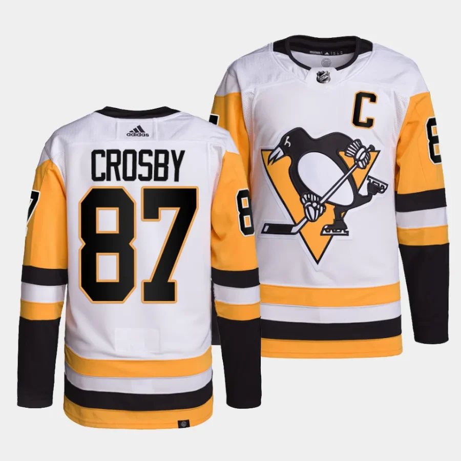 sidney crosby penguins white away primegreen authentic projersey