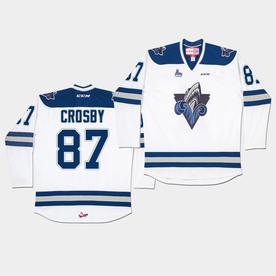 sidney crosby rimouski oceanic away white 87 jersey