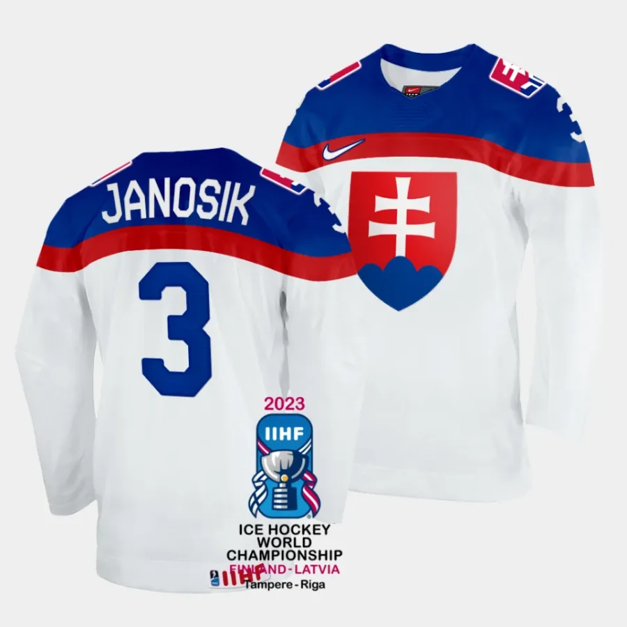 slovakia adam janosik 2023 iihf world championship white home jersey