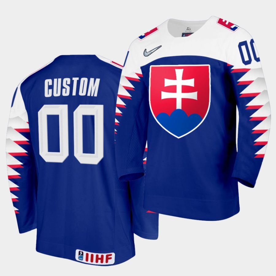 slovakia custom 2021 iihf world championship blue away jersey