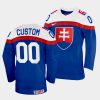 slovakia custom 2022 iihf world championship blue away jersey