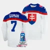 slovakia mario grman 2023 iihf world championship white home jersey