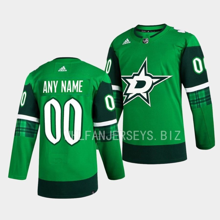 stars custom primegreen authentic green 2023 st. patricks day jersey