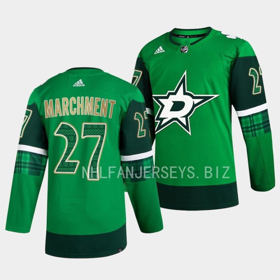 stars mason marchment green 2023 st. patricks day jersey