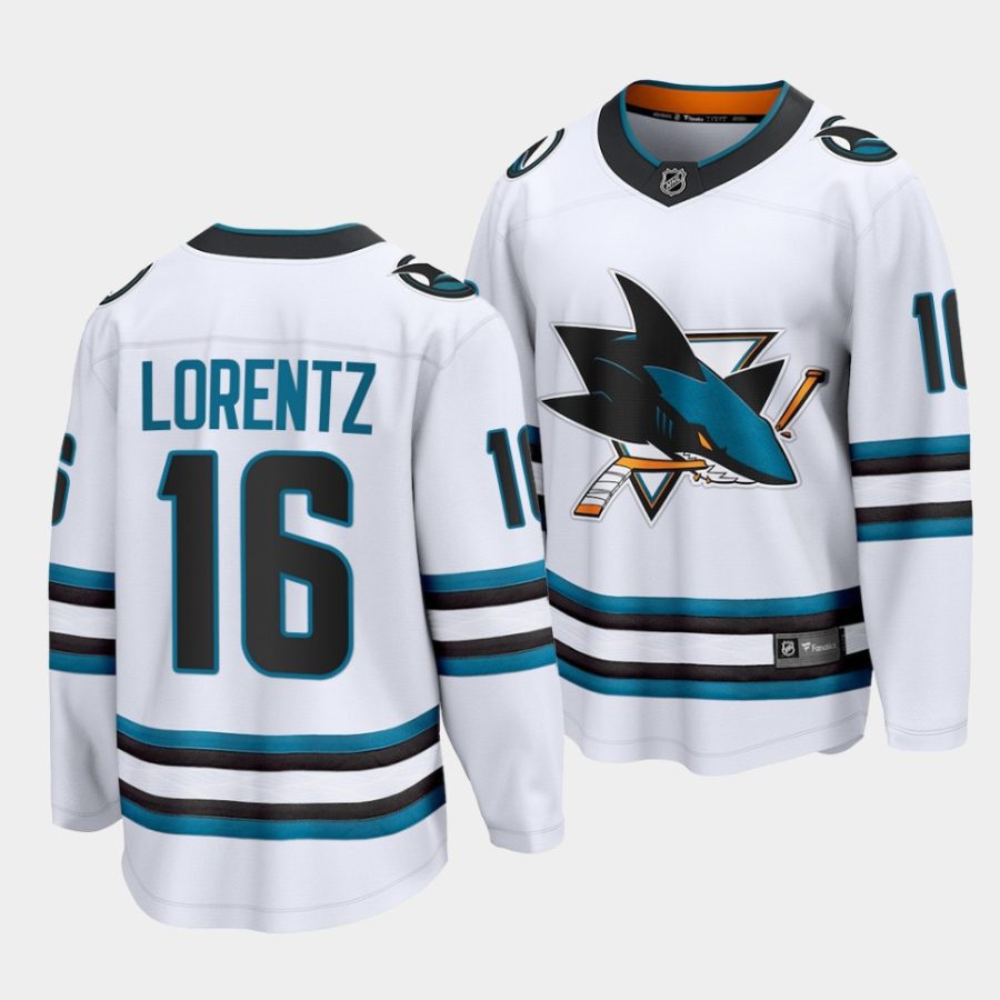 steven lorentz sharks white away the evolve jersey