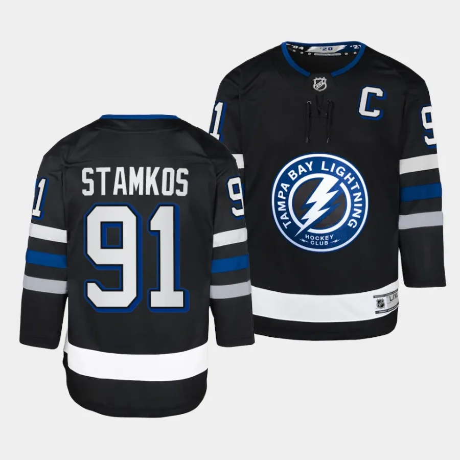 steven stamkos lightning 2023 24alternate youth blackpremier player jersey