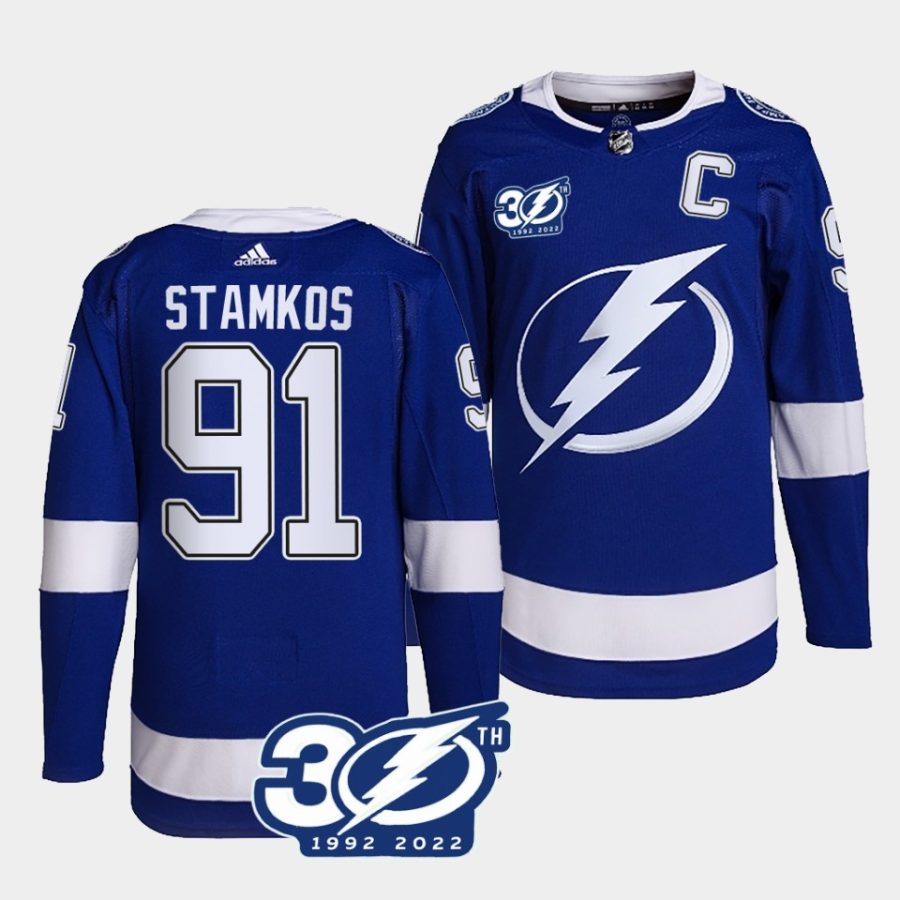 steven stamkos lightning blue 1992 202230th season authentic home jersey