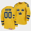 sweden custom 2021 iihf world championship yellow home jersey