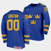 sweden custom 20222022 iihf world junior championship blue away jersey