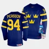 sweden joel persson 2023 iihf world championship navy away jersey