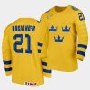 sweden nils hoglander 2020 iihf world junior ice hockey yellow home jersey