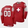 switzerland custom 2020 iihf world championship red away jersey