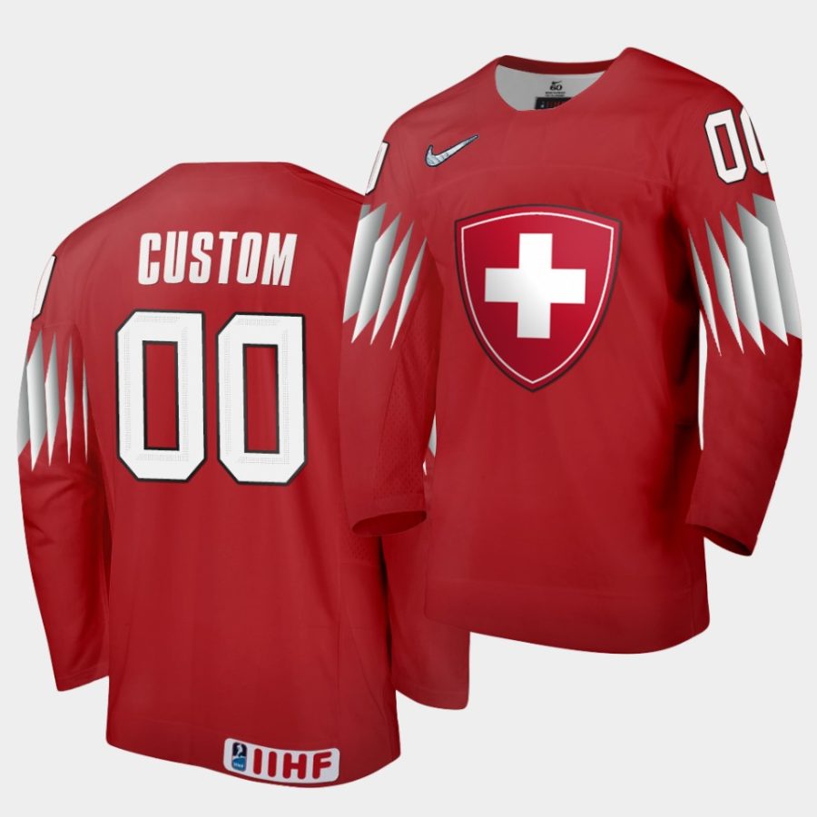 switzerland custom 2020 iihf world championship red away jersey