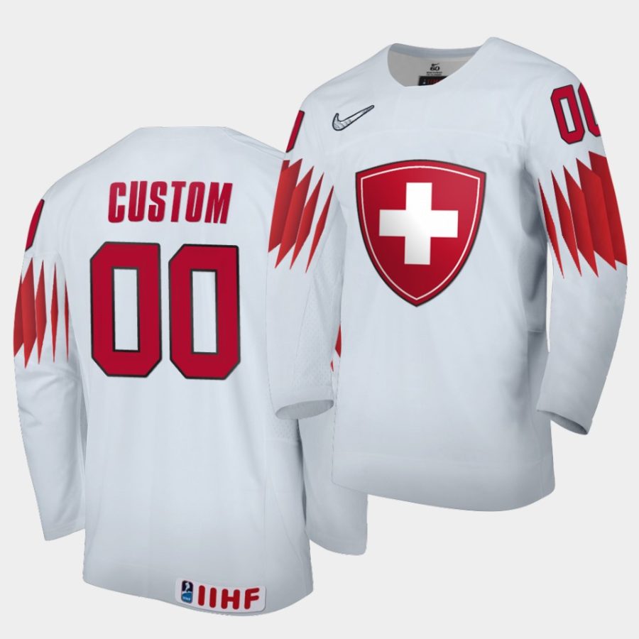 switzerland custom 2020 iihf world championship white home jersey