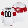 switzerland custom 2022 iihf world championship white home jersey