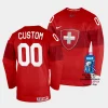 switzerland custom 2023 iihf world championship red away jersey