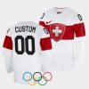 switzerland hockey custom 2022 winter olympics white away jersey