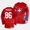 switzerland janis j.j. moser 2023 iihf world championship red away jersey